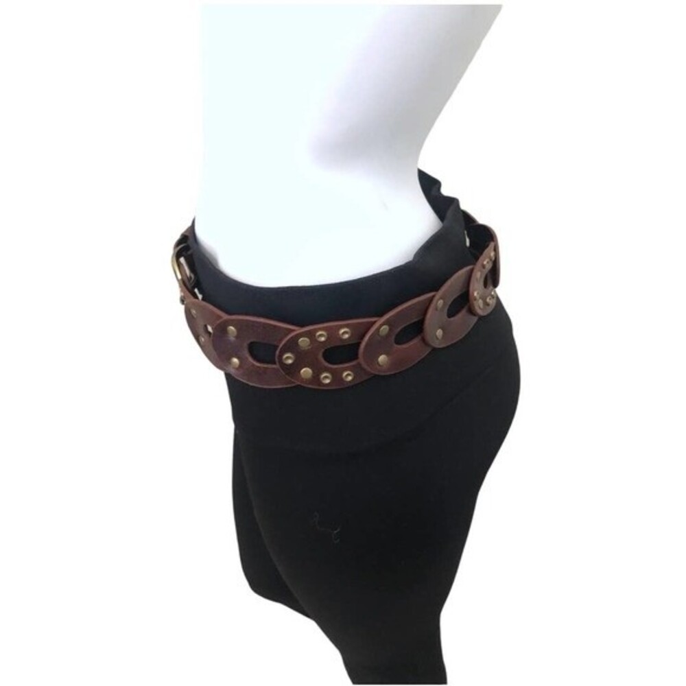 234 | Faux leather studded brown belts